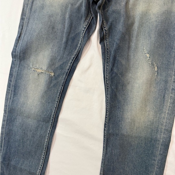 Zara Women Relaxed Mid Waist Mid Rise Jeans Oversized Distressed Blue Size 4 - Picture 5 of 15